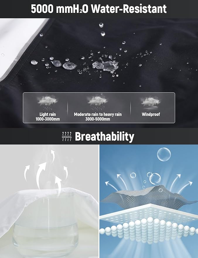 baleaf Men's Rain Jacket Water Resistant Hiking Windbreaker Packable Running Golf Gear Hood Raincoat Reflective