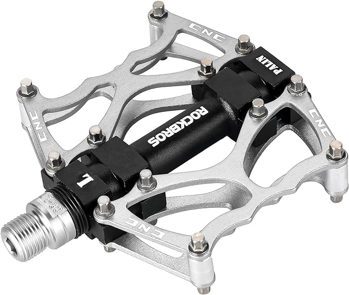 ROCKBROS Mountain Bike Pedals MTB Pedals CNC Non-Slip Lightweight Aluminum Alloy Bicycle Pedals Sealed Bearings Bicycle Platform Pedals 9/16" BMX Road Bike Pedal