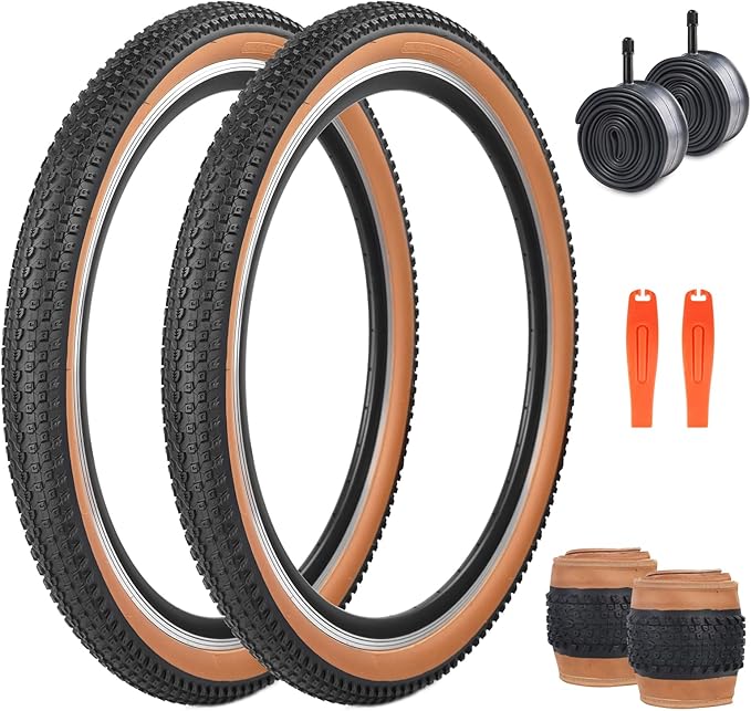 ZUKKA Bike Tire 20/24/26/27.5/29 x 2.125 Bike Tire 2 Pack Mountain Bike Tire Folding Replacement Tire for MTB Mountain Bike, Kids
