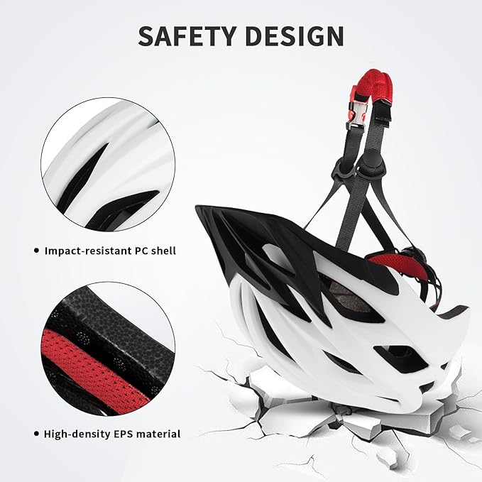 Bike Helmet with Visor for Women and Men – Lightweight Bicycle Helmet for Mountain Biking and City Riding