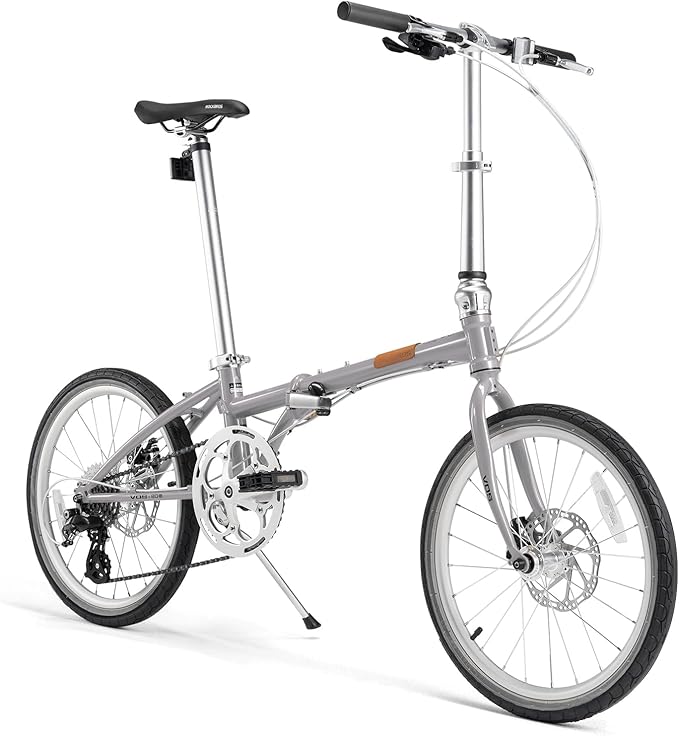 ROCKBROS VDS 20 Inch for Adults, 26lb Lightweight Foldable Bike for Women & Men, Shimano 8-Speed Adult Folding Bicycle with Disc Brakes, Portable Commuter City Bike
