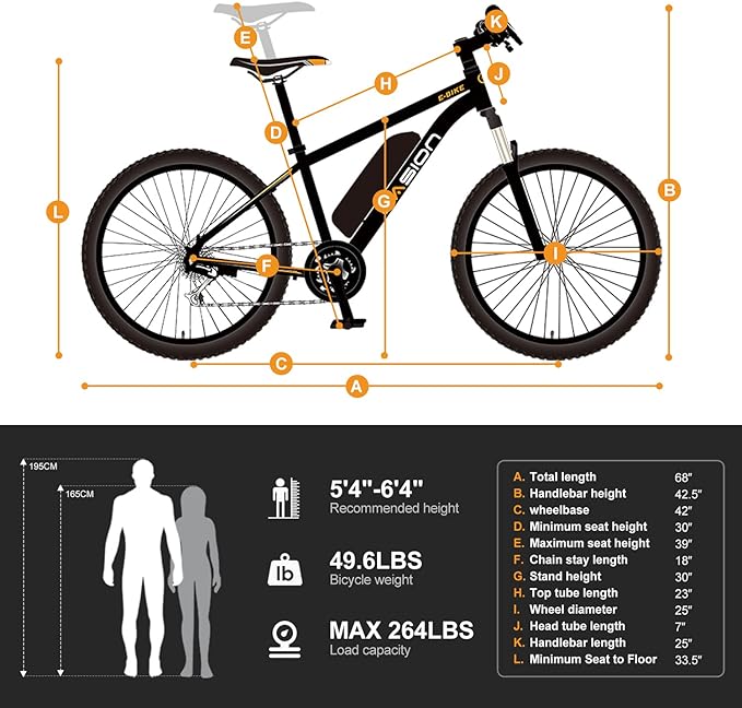 Jasion EB5 Electric Bike for Adults with Peak 1000W Brushless Motor, 40Miles 20MPH Commuting Electric Mountain Bike with 360Wh Removable Battery, 7-Speed, 26" Tires and Front Fork Suspension