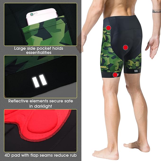 Souke Sports Padded Bike Shorts for Men Cycling Bicycle Shorts Comfortable Road Biking Pants