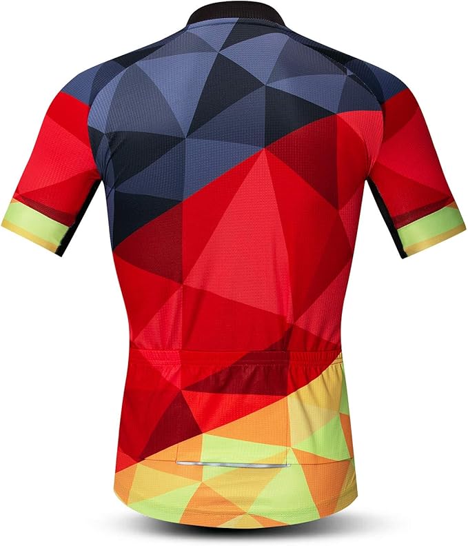 Men Cycling Jersey Skull Bike Short Sleeve Tops Quick-Dry Reflective 3-Pockets S-3XL