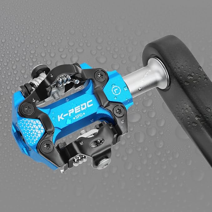 Compatible Clipless MTB Mountain Bike Pedal Dual Sided Lightweight Aluminum 9/16″ Platform Bicycle Pedals with Cleats for Road