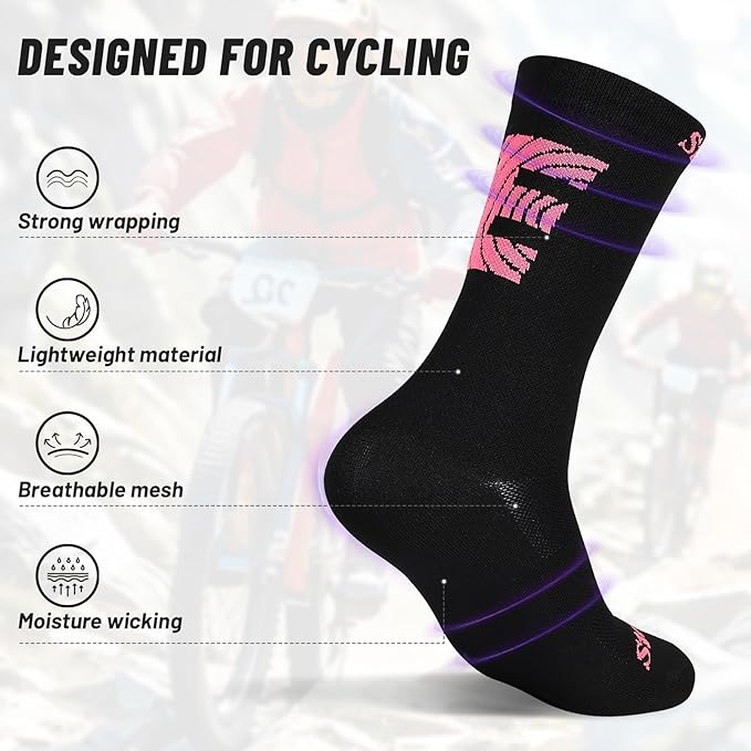 Cycling Socks, Four SeasonsUnisex Breathable, Suitable for Cycling (One Size)