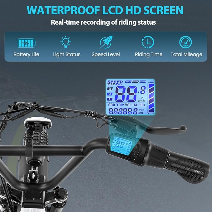 Caroma 819W Foldable Electric Scooter Adults, 20" Fat Tire Electric Bike with 500Wh Battery, Up to 30Miles & 20MPH, Adult Electric Bicycles for Commuting with Basket&Adjustable Seat