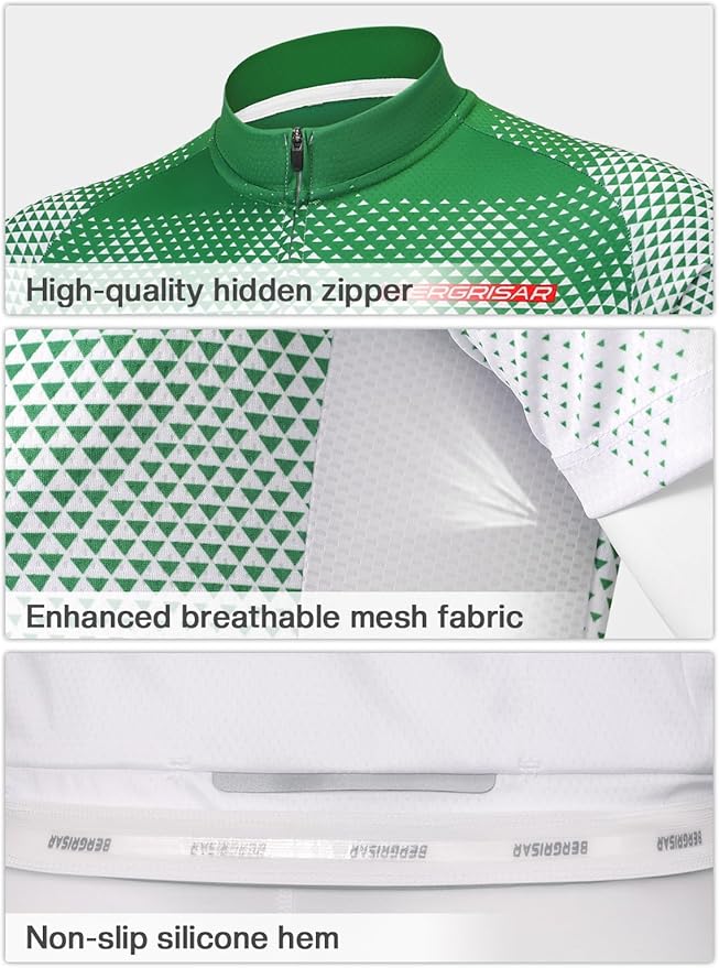 BERGRISAR Men's Cycling Jerseys Short Sleeves Bike Shirt