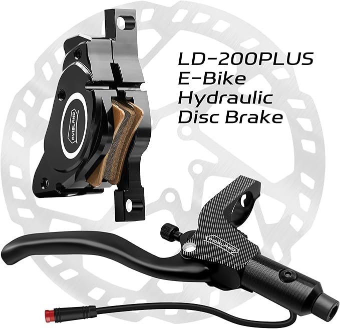 E-Bike Hydraulic Disc Brake Set 4-Pistons/2-Pistons,2-PIN/3-PIN Pre-Bled with Mineral Oil Brakes Kit,Front and Rear Set,180mm 2.3mm Thick Rotors