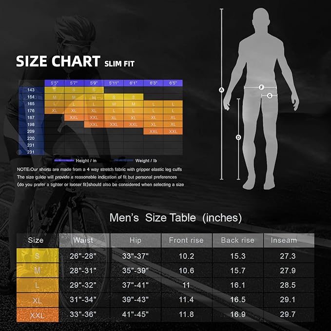 Souke Sports Men's Bike Pants Long 4D Padded Cycling Tights Leggings Outdoor Riding Bicycle