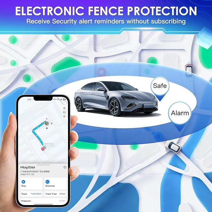 1PCS Black GPS Tracker for Vehicles,Real Time Car Tracker Work with Apple Find My(iOS Only),No Subscription Global Coverage Hidden Car Locator with Magnetic Case