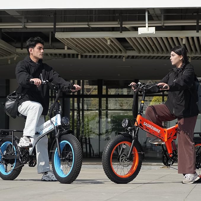 1500W Folding Electric Bike for Adults, 52V 20AH Large Removable Battery E Bike, 30+MPH, 80 Miles Max Range, 20" x4.0 Fat Tire Ebike, Dual Suspension Commute Electric Mountain Bicycle
