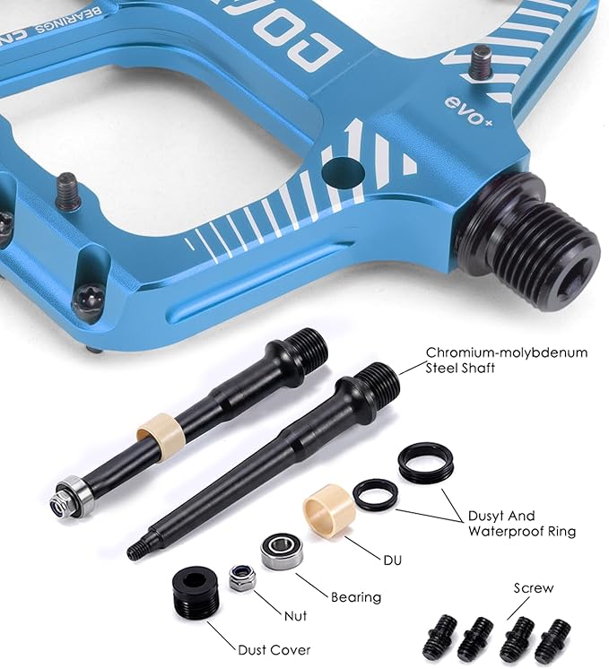 Bike Pedals 9/16" Lightweight Non-Slip Bicycle Platform Pedals - Fits Most Adult Bikes & Mountain Bikes &MTB, Road Bikes and Slip-Resistant Design
