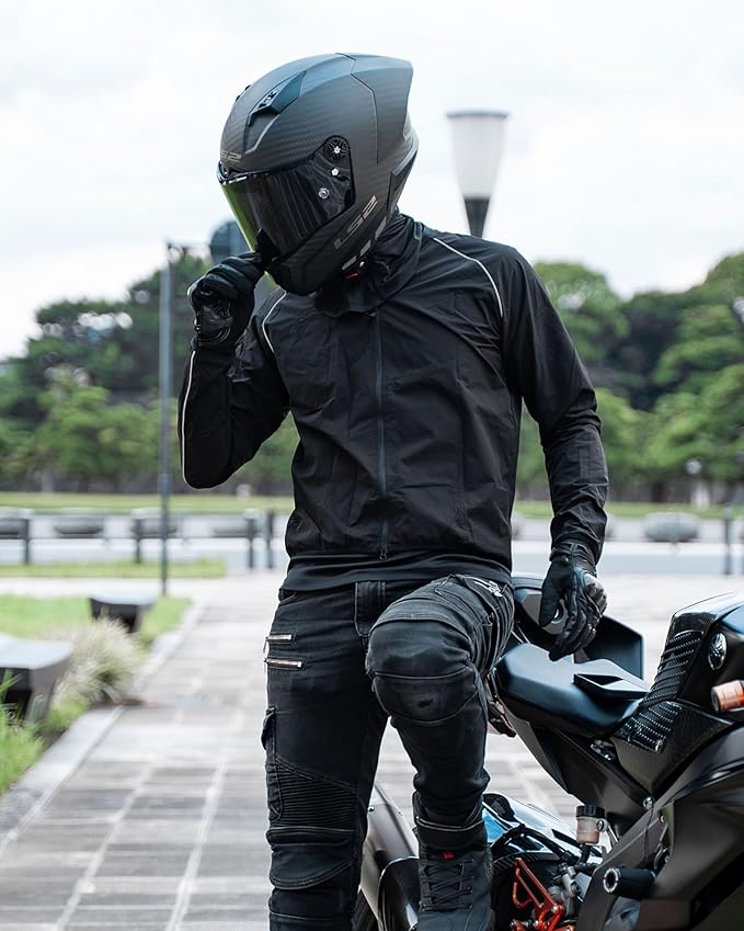 IRON JIA'S Motorcycle Jacket Windproof Liner, Water-Repellent, UPF 40+ Sun Protection, Breathable, Compact and Packable (No Armor) M