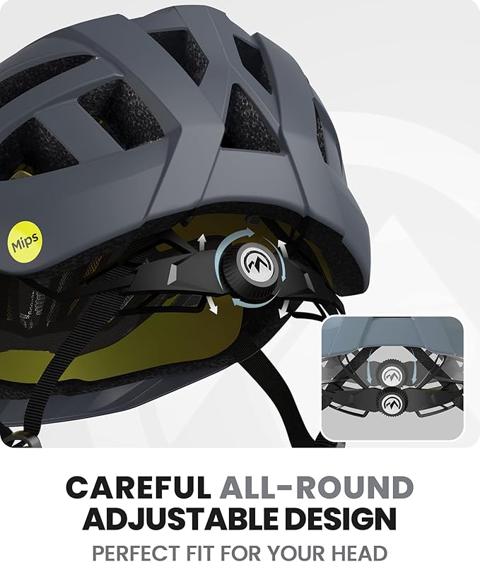 OutdoorMaster Gem Recreational MIPS Cycling Helmet - Two Removable Liners & Ventilation in Multi-Environment - Bike Helmet in Mountain, Motorway for Youth & Adult