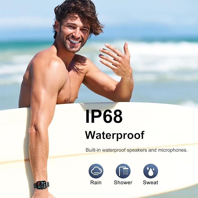 Smart Watch for Men Women (Answer/Make Call), 1.96"HD Smartwatch with Heart Rate/Sleep Monitor/Pedometer/Calories, 113+ Sports Fitness Tracker Watch, IP68 Waterproof Activity Tracker for Android iOS