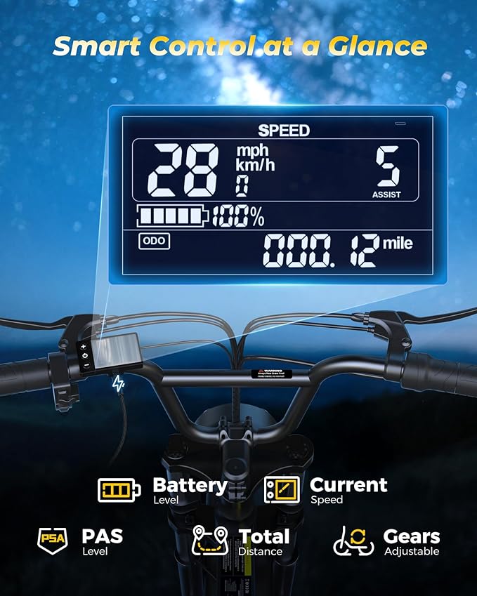 Electric Dirt Bike for Adults, 𝟰𝟬𝟬𝟬𝗪/𝟮𝟬𝟬𝟬𝗪 𝗣𝗲𝗮𝗸 27AH/18.2Ah Off-Road Motorcycle, 35MPH 65+ Mile Range, 19" Fat Tire, Hydraulic Brakes, APP & NFC Control