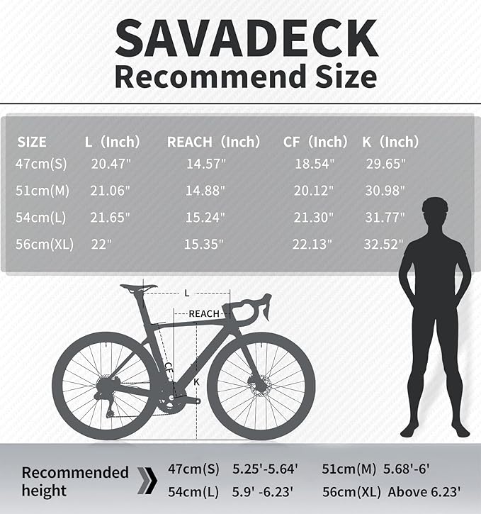 SAVADECK Carbon Road Bike, T800 Carbon Fiber Frame 700C Racing Bicycle with Shimano 105 R7000 22 Speed Groupset and Mechanical Disc Brake, Ultra-Light Carbon Bike
