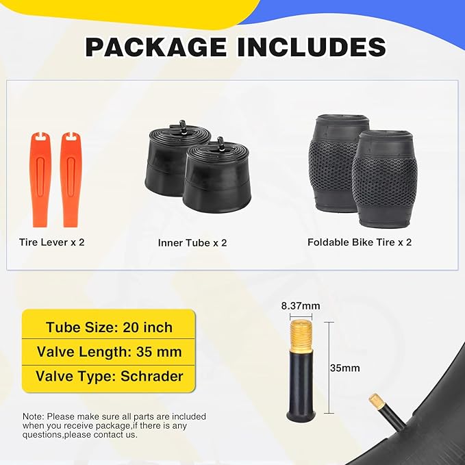 20 x 2.4 inch Bike tire Blue BMX tire 20 inch 2 Pack 20 Bike Tires,Kids Bike Tires Folding Replacement Tires Suitable for Bicycle Tires 20x2.35 20x2.4,20x2.5,3 Colors