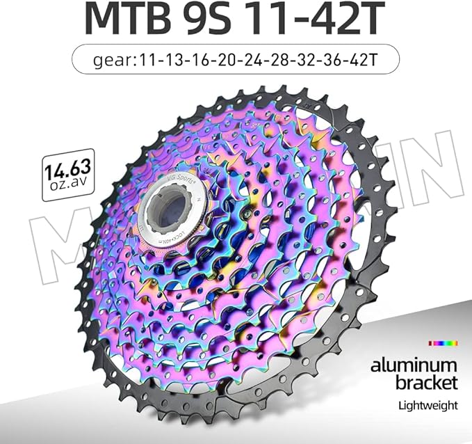 VG SPORTS 8/9/10/11/12 Speed Ultra-Light Bike Cassette for Mountain Bike 11-40T/11-42T/11-46T/11-50T/11-52T MTB Cassette Lightweight Aluminum Bracket Cassette