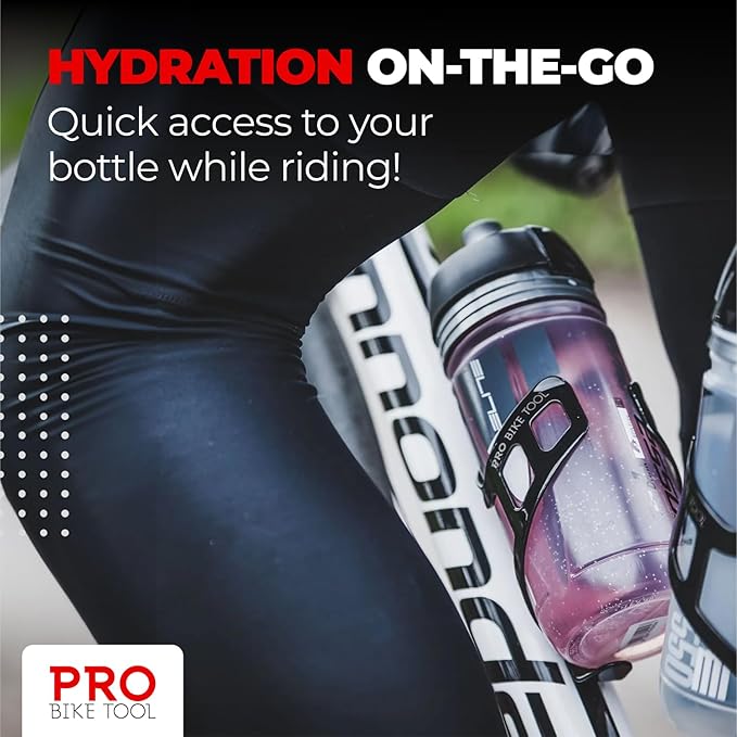 Bike Water Bottle Holder, Black or White Gloss, Secure Retention System, No Lost Bottles, Lightweight and Strong Bicycle Bottle Cage, Quick and Easy to Mount, Great for Road and Mountain Bikes