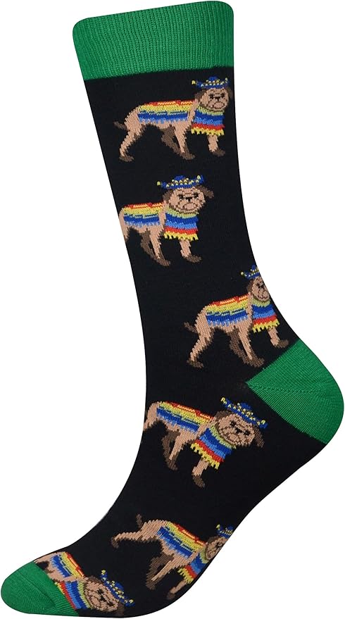 Cansok Men's 2/4 Packs Fun Crazy Novelty Dress Crew Socks