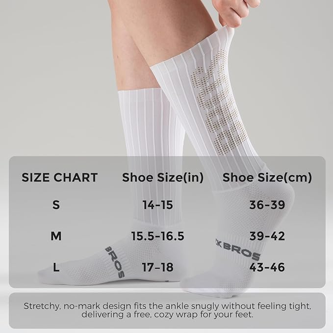 ROCKBROS Cycling Compression Socks,Crew Length,Non-Slip,Breathable&Wicking,Road,Bike Sports and Running for Men Women,3-Packs