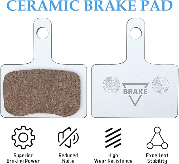 Ceramic Bike Brake Pads Set Compatible for Tektro Shimano TRP Deore Br-M575 B01s Mt200 M525 M515 T615 T675 M505 M495 M486 M485, Mountain MTB Ebike Brake Pads[4 Pieces Brakes+1 Adjusting Tool]