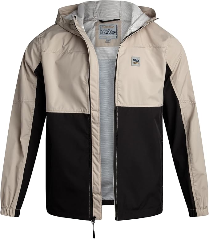 Bass Creek Outfitters Mens Windbreaker - Lightweight Mens Rain Jacket for Running Cycling Hiking with Hood