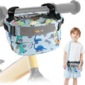 Kids Bike Basket Bag, Waterproof Bicycle Basket Pouch for Girls Boys 6-10, Children's Front Handlebar Bag with Reflective Safety Strap & Detachable Shoulder Strip, Fit Toddlers Bikes Tricycle Scooter