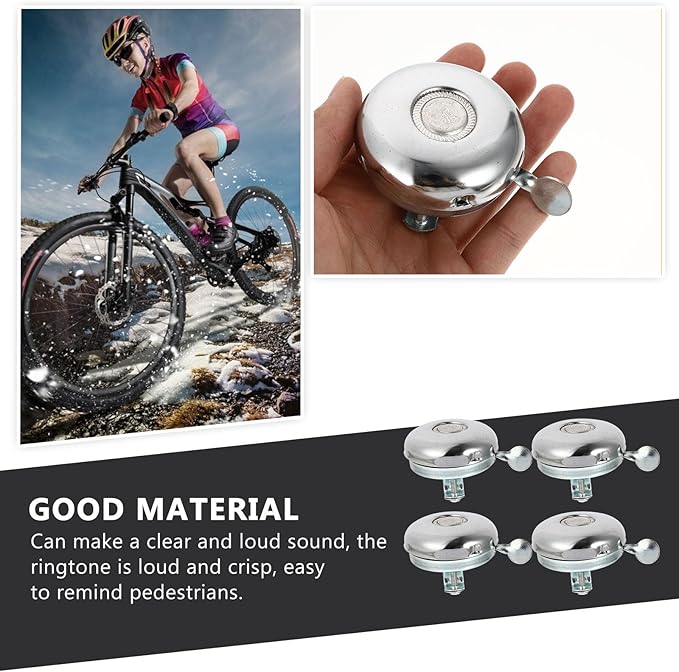 Vintage Bike Bells 58mm Retro Bicycle Handlebar Ring Bells 4pcs Bright Colors Practical Cycling Accessories for Road and Mountain Bikes