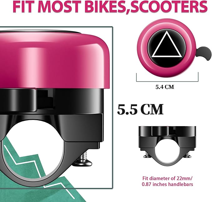 Bike Bell, Classic Bicycle Bell for Adults Kids, Loud Crisp Clear Sound Bicycle Bell for Adults Kids, Road Bike, Electric Bike, Cruiser Bike, Mountain Bike Bell Accessories