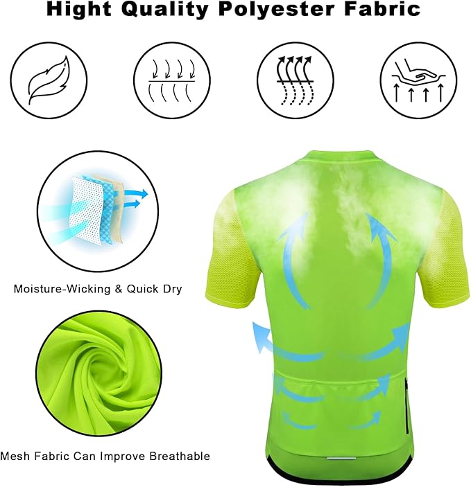 Cycling Jersey Men Bicycle Shirt Short and Long Sleeve MTB Road Biking Jersey with Pockets