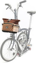 Rhinowalk Bike Handlebar Bag for Brompton Folding Bike Quick Release Bicycle Front Bag with Shoulder Strap Rain Cover for Urban Cycling (Brown)