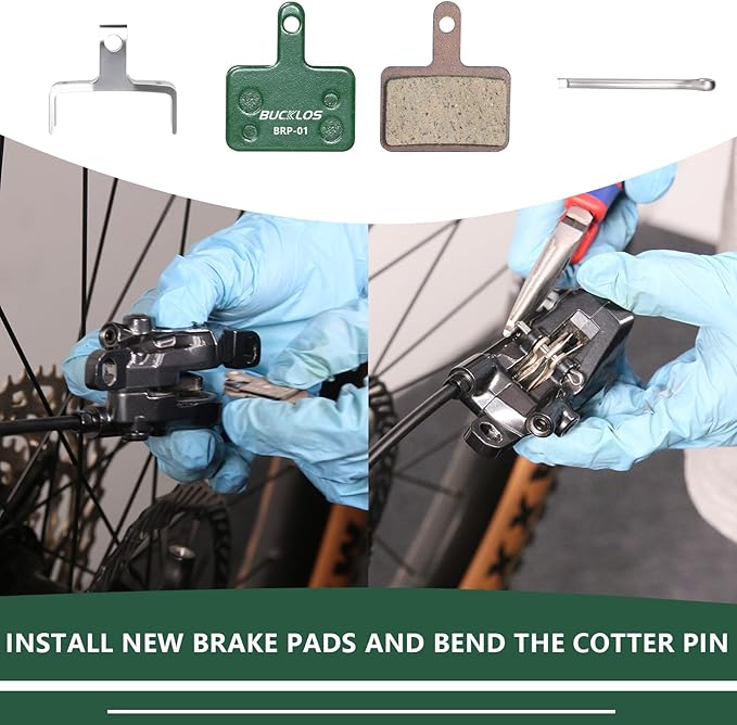 BUCKLOS Bike Disc Brake Pads for TRP Tektro Shimano MT200 Deore Br-M575 M525 M515 T615 T675 M505 M495 M486 M485 Ridstar Q20,Bicycle Disk Brakes Pads for Mountain Bike/Electric Bike/Road/Scooter/Ebike