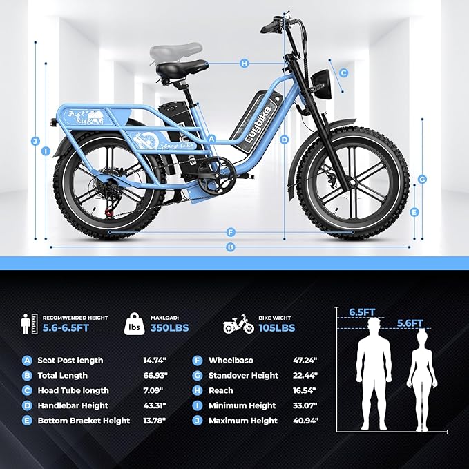 Dual Battery Electric Bike for Adults, 160 Miles Cargo Ebike with 48V 60AH Removable Battery, 1450W Peak Motor 34MPH Electric Bicycle, 20" x 4" Fat Tire Dual Hydraulic Brakes E Bike Blue with Basket