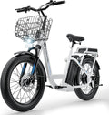 Caroma Peak 500W/800W/1200W Electric Scooter with Seat, 20" Fat Tire Electric Bike with 48V Removable Battery, Up to 30Miles & 20MPH, Adult Scooter for Commuting with Basket&Adjustable Seat