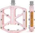 Bike Pedals 9/16 Inch - Bicycle Pedals with Reflectors - 3 Sealed Bearings MTB Pedals Wide Platform Pedals for Mountain Bike, BMX, Road Bike Pedals