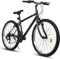 24 Inch Wheel Mountain Bike, 21 Speed Mountain Bicycle with Dual V Brake, High-Carbon Steel Frame, Trail Commuter City Bike for Teenagers Adult Men Women