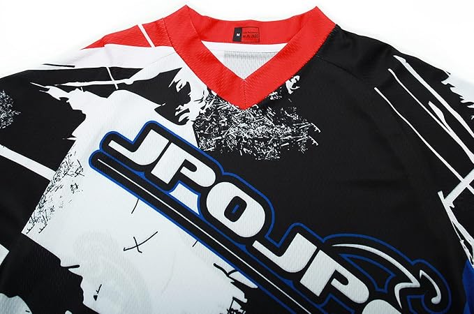 JPOJPO Men's Mountain Bike Jersey Long Sleeve MTB Off-Road Racing Downhill Motocross Shirts Quick Dry&Moisture-Wicking Tops