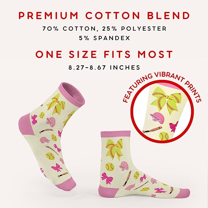 FOURSTUFF Ski, Cycling, Basketball, Golf, Pickleball, Softball, Volleyball, Wrestling, Soccer - Sports Socks for Women Men