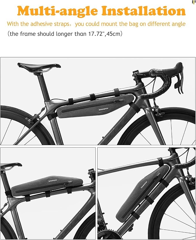 ROCKBROS Bike Frame Bag Bike Triangle Bag Waterproof Bike Top Tube Bag Cycling Pouch 1.5 L Classified Capacity