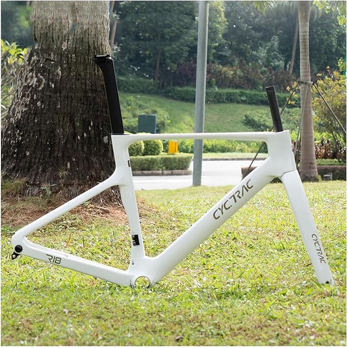 700c Road Bike Frameset Carbon Fibre Disc Brake Bike Frame 43/46/48/51/54cm Lightweight Wind Breaking Racing Frame Thru Axle 12 * 100/12 * 142mm