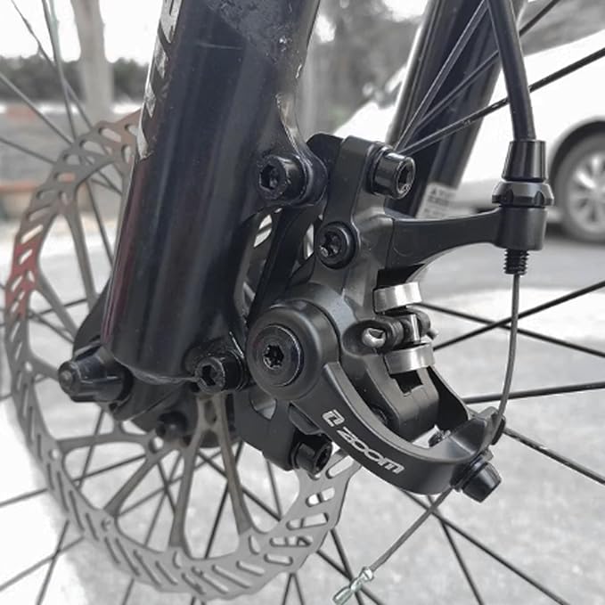 Zoom DB-680 Bilateral Caliper Disc Brake Dual Piston, 2PCS Front/Rear Black, Line Pulling Brakes Bicycle Brake Set for MTB, Mountain Bike and Electric Bike