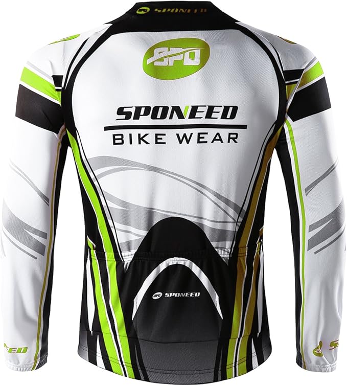 sponeed Men's Bicycle Shirts Long Sleeve Biker Jerseys Full Zipper Winter Cycling Gear Breathable