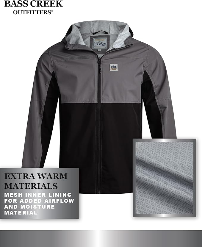 Bass Creek Outfitters Mens Windbreaker - Lightweight Mens Rain Jacket for Running Cycling Hiking with Hood