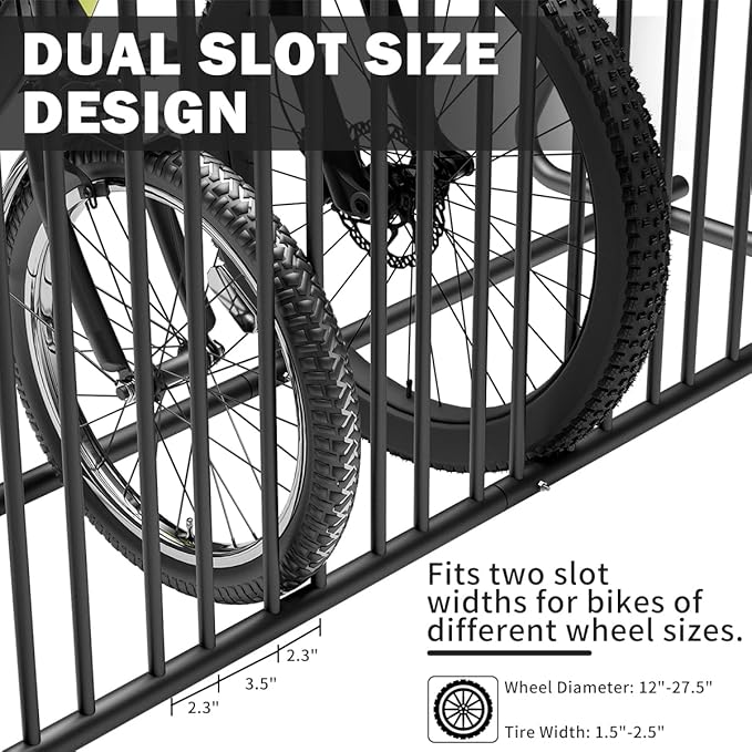 Commercial Grid Bike Rack-59" Length Single & Double Sided 10 Holders Floor Bike Parking Rack Stand, Bicycle Storage Stand for Garage,Store,School,Park Storage & Universities Power Coated Steel