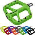 MTB Pedals Flat Mountain Bike Pedals Adult, Light and Wide Nylon Composite Bicycle Platform Pedal w Grippy Pins, 9/16" Cr-Mo Spindle 2 Bearings, Clipless Pedals for BMX Gravel Road E.Bike 9/16"