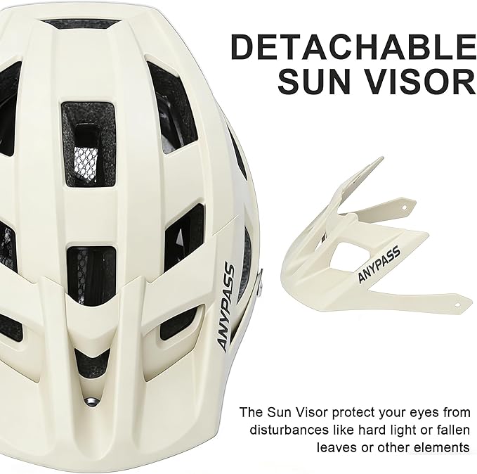 Mountain Bike Helmet Adult Men Women - Ultra Comfort, Super Lightweight Bicycle Helmets, MTB Cycling Gear Biking Accessories with Adjustable Fit & Removable Sun Visor