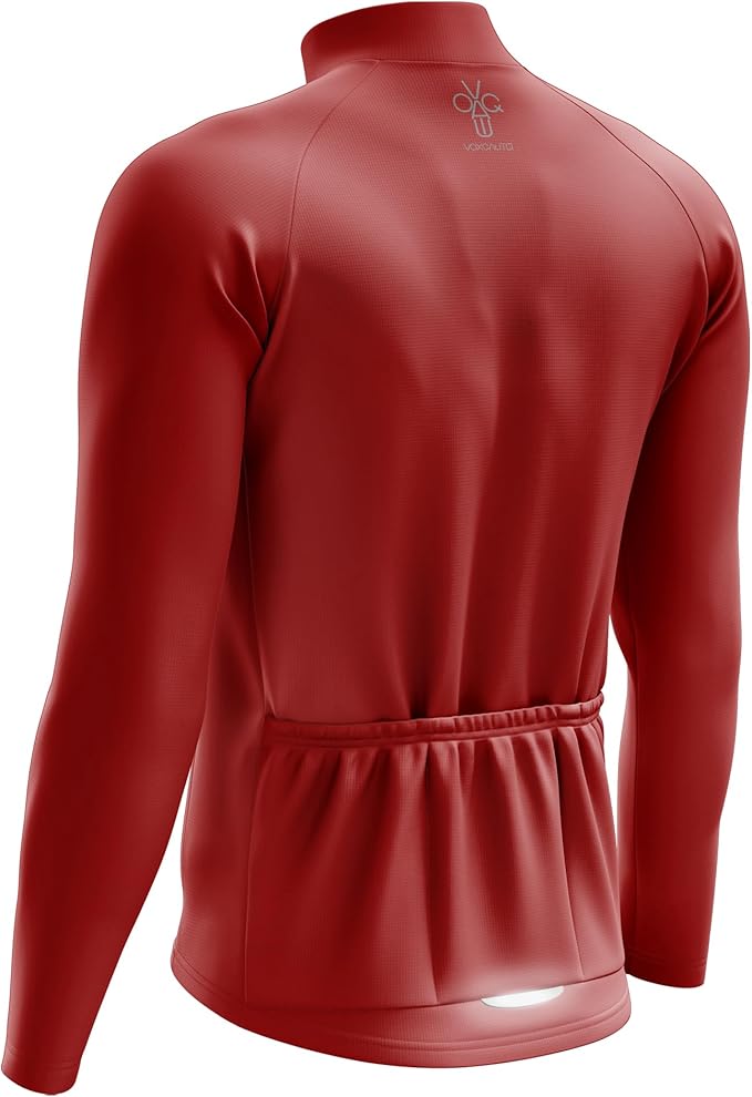 Men's Cycling Jersey Moisture Wicking Long Sleeve Full Zip Bike Road Riding Biking Shirts+ Cycling Glasses